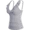 imageYonique Womens Tankini Top Only Tummy Control Bathing Suit Top Ruffle Swimsuit Top V Neck Swim Tank Top No BottomBlack and White Stripes