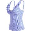 imageYonique Womens Tankini Top Only Tummy Control Bathing Suit Top Ruffle Swimsuit Top V Neck Swim Tank Top No BottomBlue Stripe