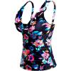imageYonique Womens Tankini Top Only Tummy Control Bathing Suit Top Ruffle Swimsuit Top V Neck Swim Tank Top No BottomColorful Floral