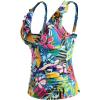 imageYonique Womens Tankini Top Only Tummy Control Bathing Suit Top Ruffle Swimsuit Top V Neck Swim Tank Top No BottomColourful Flowers