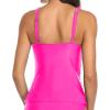 imageYonique Womens Tankini Top Only Tummy Control Bathing Suit Top Ruffle Swimsuit Top V Neck Swim Tank Top No BottomHot Pink