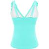 imageYonique Womens Tankini Top Only Tummy Control Bathing Suit Top Ruffle Swimsuit Top V Neck Swim Tank Top No BottomLake Blue