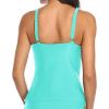 imageYonique Womens Tankini Top Only Tummy Control Bathing Suit Top Ruffle Swimsuit Top V Neck Swim Tank Top No BottomLake Blue