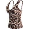 imageYonique Womens Tankini Top Only Tummy Control Bathing Suit Top Ruffle Swimsuit Top V Neck Swim Tank Top No BottomLeopard