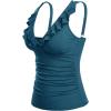 imageYonique Womens Tankini Top Only Tummy Control Bathing Suit Top Ruffle Swimsuit Top V Neck Swim Tank Top No BottomMalachite Green