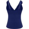 imageYonique Womens Tankini Top Only Tummy Control Bathing Suit Top Ruffle Swimsuit Top V Neck Swim Tank Top No BottomNavy Blue