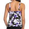 imageYonique Womens Tankini Top Only Tummy Control Bathing Suit Top Ruffle Swimsuit Top V Neck Swim Tank Top No BottomPurple Flowers