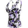imageYonique Womens Tankini Top Only Tummy Control Bathing Suit Top Ruffle Swimsuit Top V Neck Swim Tank Top No BottomPurple Flowers