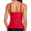 imageYonique Womens Tankini Top Only Tummy Control Bathing Suit Top Ruffle Swimsuit Top V Neck Swim Tank Top No BottomRed