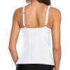 imageYonique Womens Tankini Top Only Tummy Control Bathing Suit Top Ruffle Swimsuit Top V Neck Swim Tank Top No BottomWhite