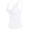 imageYonique Womens Tankini Top Only Tummy Control Bathing Suit Top Ruffle Swimsuit Top V Neck Swim Tank Top No BottomWhite
