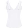 imageYonique Womens Tankini Top Only Tummy Control Bathing Suit Top Ruffle Swimsuit Top V Neck Swim Tank Top No BottomWhite