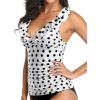 imageYonique Womens Tankini Top Only Tummy Control Bathing Suit Top Ruffle Swimsuit Top V Neck Swim Tank Top No BottomWhite Dot