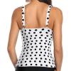 imageYonique Womens Tankini Top Only Tummy Control Bathing Suit Top Ruffle Swimsuit Top V Neck Swim Tank Top No BottomWhite Dot