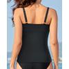 imageYonique Womens Tankini Top Only Tummy Control Bathing Suits Top Modest Swim Tank TopsBlack