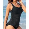 imageYonique Womens Tankini Top Only Tummy Control Bathing Suits Top Modest Swim Tank TopsBlack