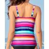 imageYonique Womens Tankini Top Only Tummy Control Bathing Suits Top Modest Swim Tank TopsColorful Striped