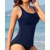 imageYonique Womens Tankini Top Only Tummy Control Bathing Suits Top Modest Swim Tank TopsNavy Blue