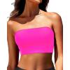 imageBandeau Bikini Tops for Women  Strapless Swim Top Bathing Suit Tube Swimsuit TopsHot Pink