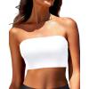 imageBandeau Bikini Tops for Women  Strapless Swim Top Bathing Suit Tube Swimsuit TopsWhite