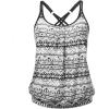 imageYonique Blouson Tankini Tops for Women Swimwear Top Only Modest Tankini Tops Loose Fit Swim Tops No BottomBlack Tribal