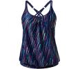 imageYonique Blouson Tankini Tops for Women Swimwear Top Only Modest Tankini Tops Loose Fit Swim Tops No BottomBlue Stripe