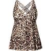 imageYonique Plus Size Tankini Tops for Women No Bottom Flowy Bathing Suit Top V Neck Swim TopLeopard
