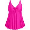 imageYonique Plus Size Tankini Tops for Women Only Flowy Bathing Suits Tops Long Swim Tops Modest Swimsuit TopHot Pink