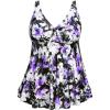 imageYonique Plus Size Tankini Tops for Women Only Flowy Bathing Suits Tops Long Swim Tops Modest Swimsuit TopPurple Floral