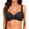 imageYonique Women Underwire Bikini Top  Push Up Bathing Suit Top Padded Bra Swimsuit TopBlack