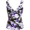imageYonique Womens Tankini Top Only Tummy Control Bathing Suit Top Ruffle Swimsuit Top V Neck Swim Tank Top No BottomPurple Flowers