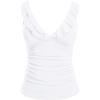 imageYonique Womens Tankini Top Only Tummy Control Bathing Suit Top Ruffle Swimsuit Top V Neck Swim Tank Top No BottomWhite