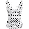 imageYonique Womens Tankini Top Only Tummy Control Bathing Suit Top Ruffle Swimsuit Top V Neck Swim Tank Top No BottomWhite Dot