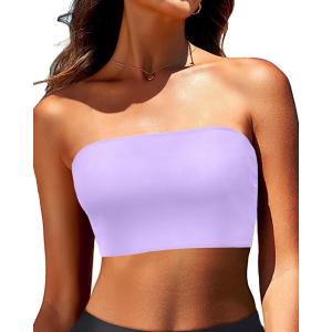 imageBandeau Bikini Tops for Women  Strapless Swim Top Bathing Suit Tube Swimsuit TopsPurple