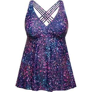 imageYonique Plus Size Tankini Tops for Women No Bottom Flowy Bathing Suit Top V Neck Swim TopStar Whole Sky