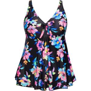 imageYonique Plus Size Tankini Tops for Women Only Flowy Bathing Suits Tops Long Swim Tops Modest Swimsuit TopColorful Floral