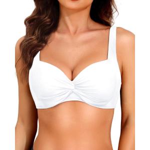 imageYonique Women Underwire Bikini Top  Push Up Bathing Suit Top Padded Bra Swimsuit TopWhite