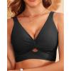 imageWomen Bikini Top Only  Supportive Swimsuit Top Large Bust Bathing Suit Top 2025 Cut Out Twist Swim TopBlack