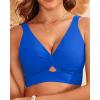 imageWomen Bikini Top Only  Supportive Swimsuit Top Large Bust Bathing Suit Top 2025 Cut Out Twist Swim TopBlue