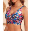imageWomen Bikini Top Only  Supportive Swimsuit Top Large Bust Bathing Suit Top 2025 Cut Out Twist Swim TopColorful Floral
