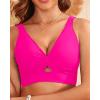 imageWomen Bikini Top Only  Supportive Swimsuit Top Large Bust Bathing Suit Top 2025 Cut Out Twist Swim TopHot Pink