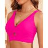 imageWomen Bikini Top Only  Supportive Swimsuit Top Large Bust Bathing Suit Top 2025 Cut Out Twist Swim TopHot Pink