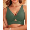 imageWomen Bikini Top Only  Supportive Swimsuit Top Large Bust Bathing Suit Top 2025 Cut Out Twist Swim TopOlive Green