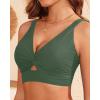 imageWomen Bikini Top Only  Supportive Swimsuit Top Large Bust Bathing Suit Top 2025 Cut Out Twist Swim TopOlive Green