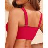 imageWomen Bikini Top Only  Supportive Swimsuit Top Large Bust Bathing Suit Top 2025 Cut Out Twist Swim TopRed