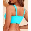imageWomen Bikini Top Only  Supportive Swimsuit Top Large Bust Bathing Suit Top 2025 Cut Out Twist Swim TopTeal