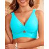 imageWomen Bikini Top Only  Supportive Swimsuit Top Large Bust Bathing Suit Top 2025 Cut Out Twist Swim TopTeal
