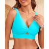 imageWomen Bikini Top Only  Supportive Swimsuit Top Large Bust Bathing Suit Top 2025 Cut Out Twist Swim TopTeal