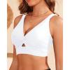 imageWomen Bikini Top Only  Supportive Swimsuit Top Large Bust Bathing Suit Top 2025 Cut Out Twist Swim TopWhite