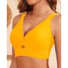 imageWomen Bikini Top Only  Supportive Swimsuit Top Large Bust Bathing Suit Top 2025 Cut Out Twist Swim TopYellow